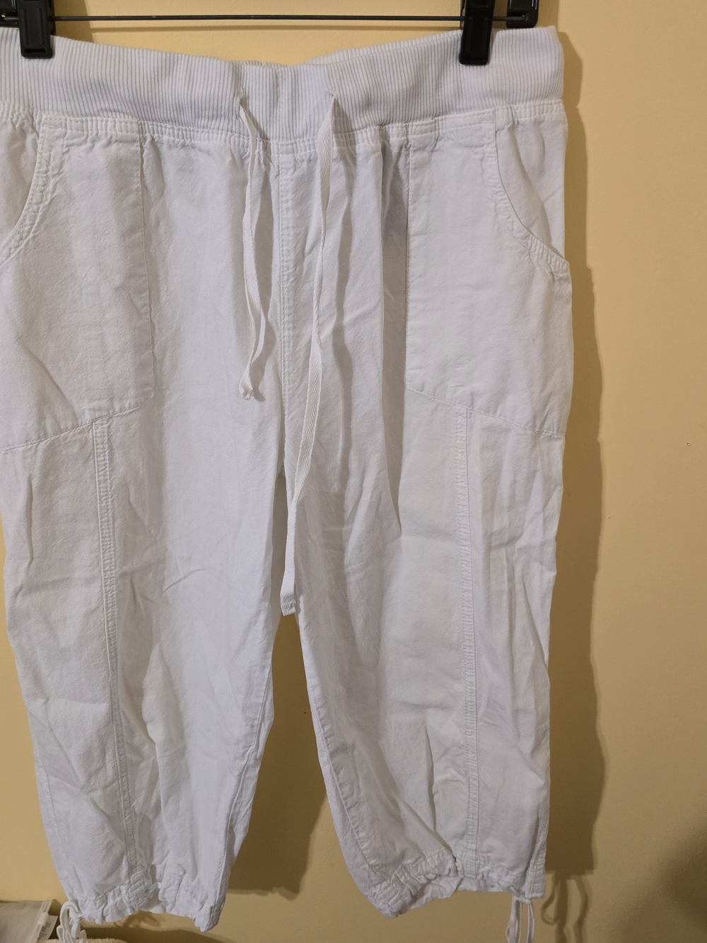 Erika White Drawstring Casual Joggers